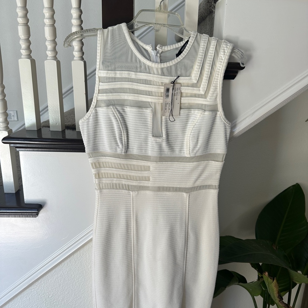 NWT Kimberly Ovitz Cream Sheath Midi Dress for Wedding Guests